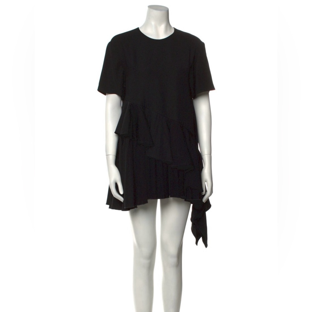 Adeam Crew Neck Mini Black Dress